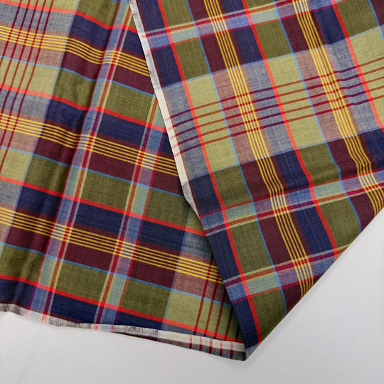 Summer 2026 Scrapbook - Cotton Woven - Green/Burgundy Plaid - 1.75M Bundle