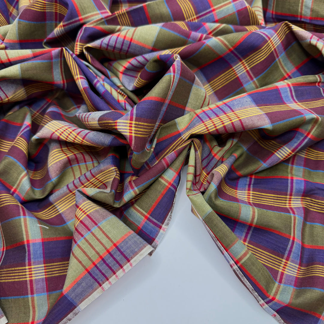 Summer 2026 Scrapbook - Cotton Woven - Green/Burgundy Plaid - 1.75M Bundle