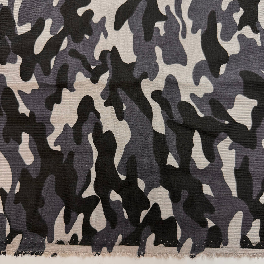 Hiding From My Responsibilities - French Terry Bamboo Blend Knit - Grey/Black Camouflage - 2.8M Bundle