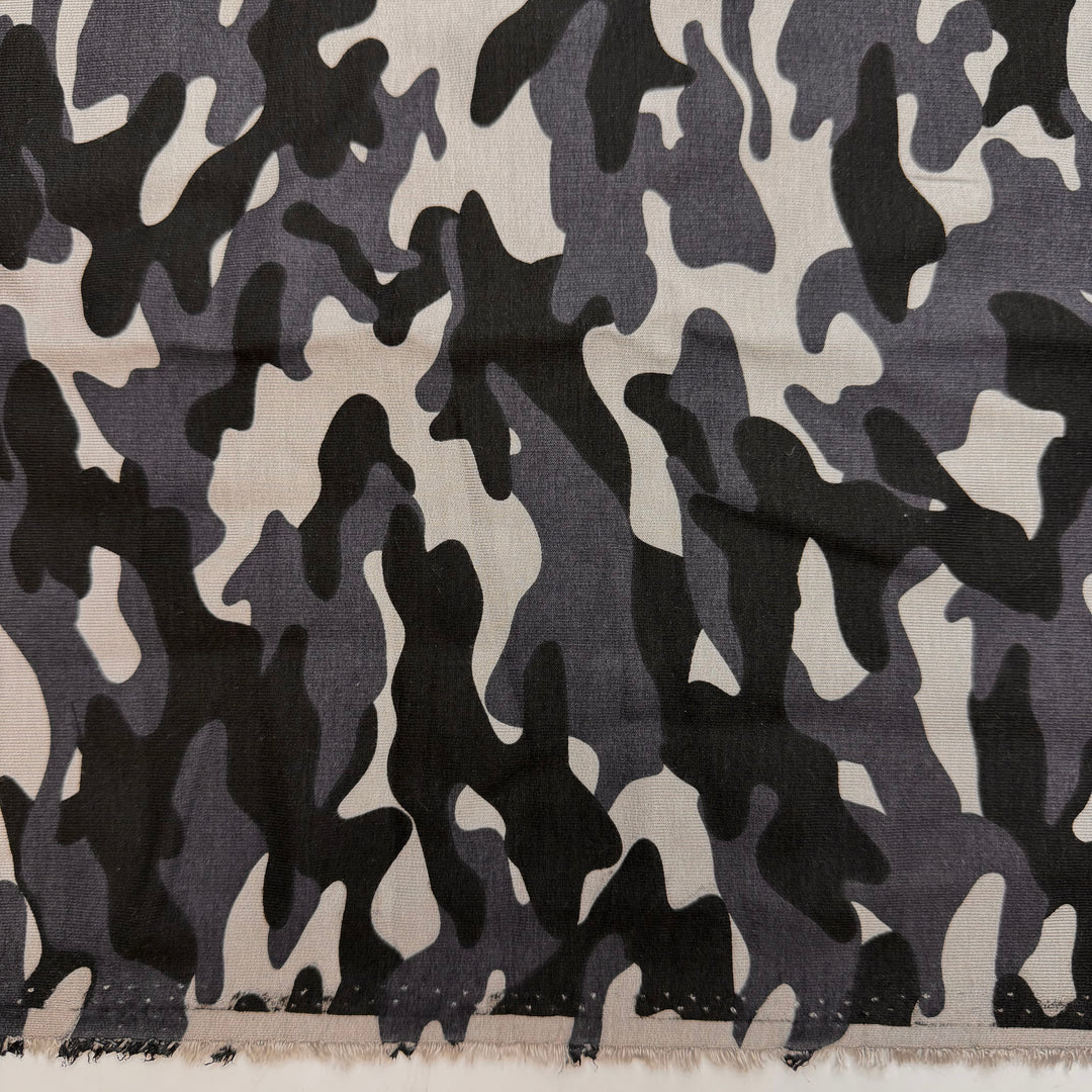 Hiding From My Responsibilities - French Terry Bamboo Blend Knit - Grey/Black Camouflage - 2.8M Bundle
