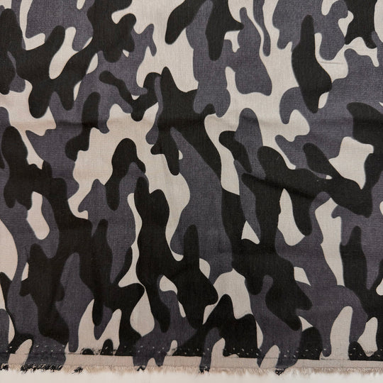 Hiding From My Responsibilities - French Terry Bamboo Blend Knit - Grey/Black Camouflage - 2.8M Bundle