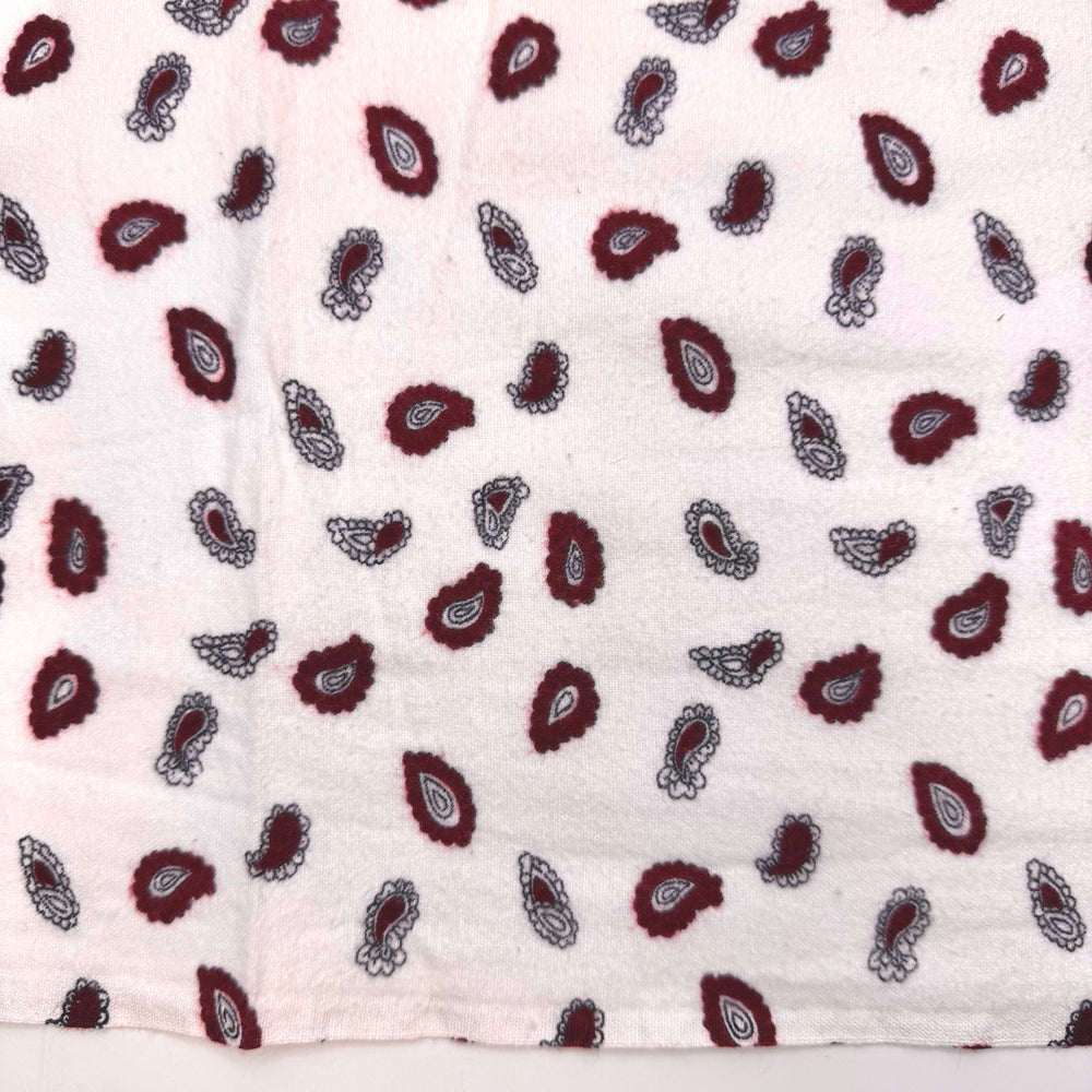 Watching The Leaves Start To Fall - Brushed Flanelette Cotton Woven - White/Burgundy Paisley - 3.5M Bundle