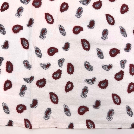 Watching The Leaves Start To Fall - Brushed Flanelette Cotton Woven - White/Burgundy Paisley - 3.5M Bundle