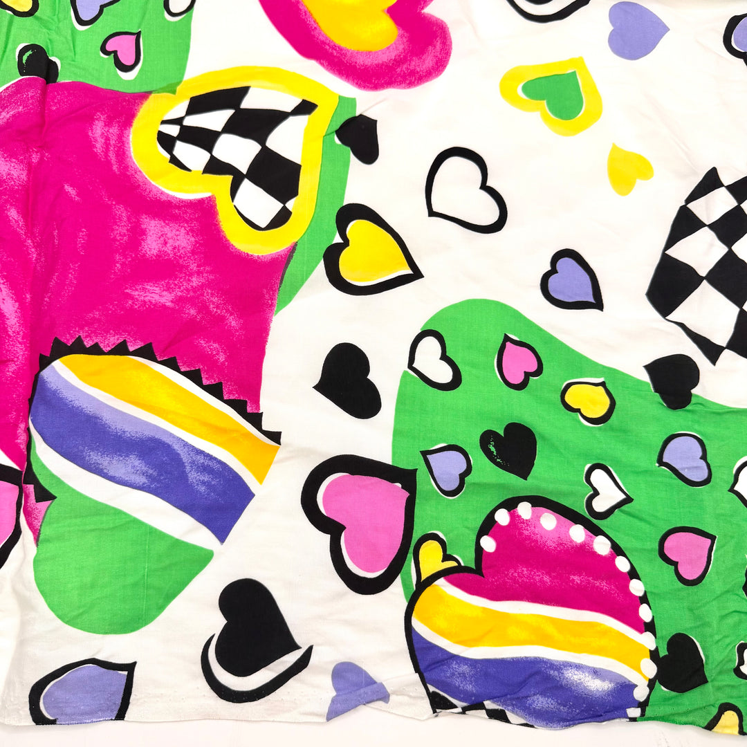 I Heart School - Cotton/Rayon Woven - White Multi Hearts - 2.4M Bundle