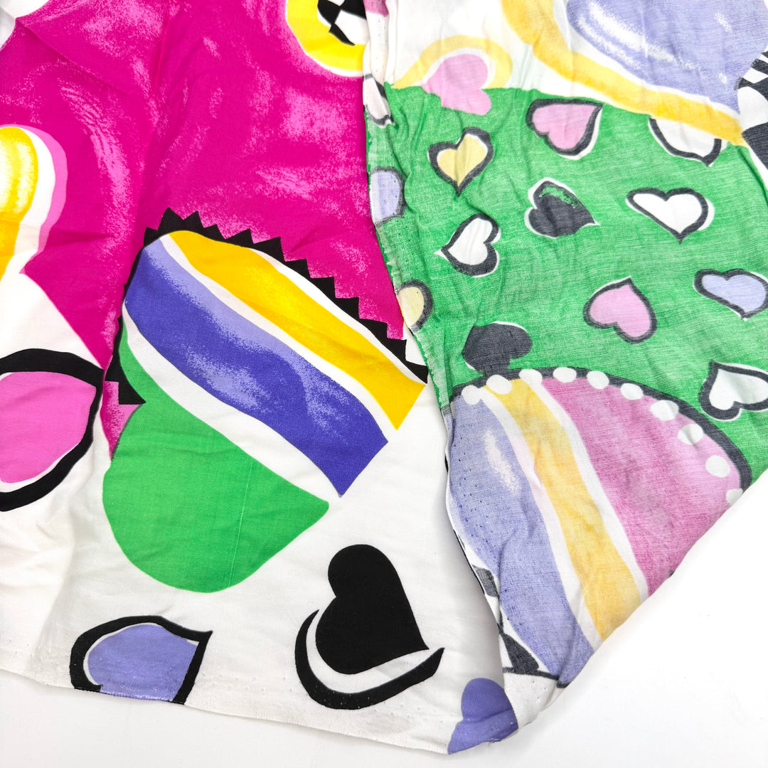 I Heart School - Cotton/Rayon Woven - White Multi Hearts - 2.4M Bundle