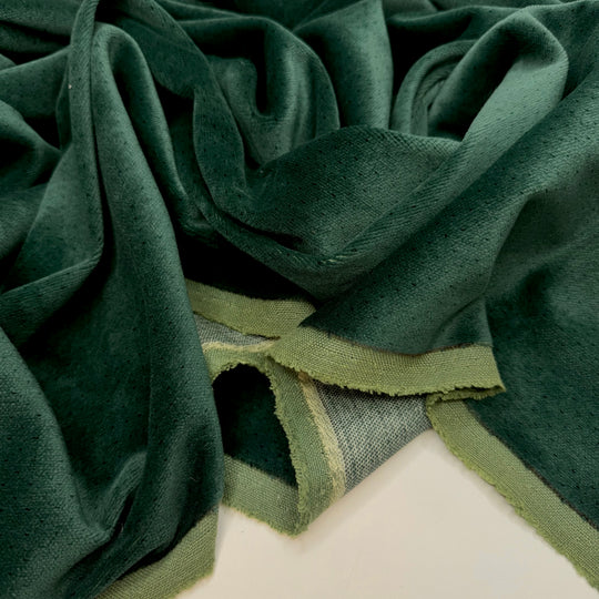 My Brain Is On Recess - Velvet Poly/Cotton Woven - Dark Green Tiny Dots - 1.2M Bundle