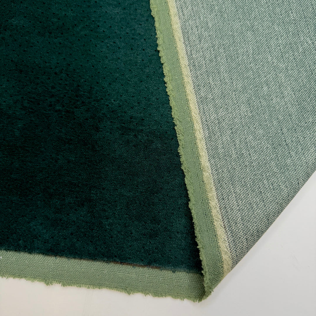 My Brain Is On Recess - Velvet Poly/Cotton Woven - Dark Green Tiny Dots - 1.2M Bundle