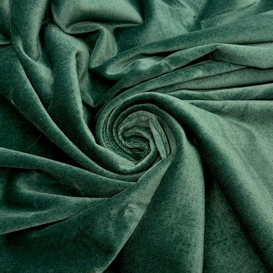 My Brain Is On Recess - Velvet Poly/Cotton Woven - Dark Green Tiny Dots - 1.2M Bundle