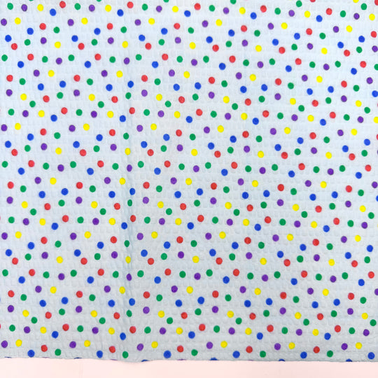 Summer Valedictorian - Embossed Polyester Blend Woven - Light Blue Multi Polka Dots - 1.4M Bundle