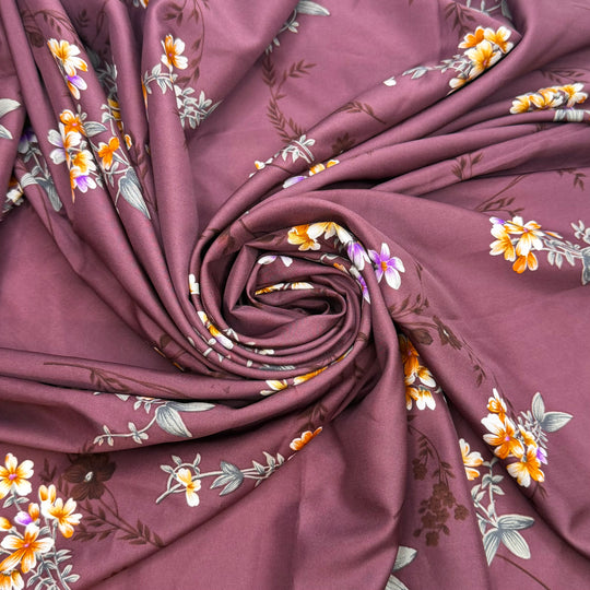 Picking The Perfect Pencil - Satin Polyester Blend Woven - Dark Pink Multi Floral - 2.7M Bundle