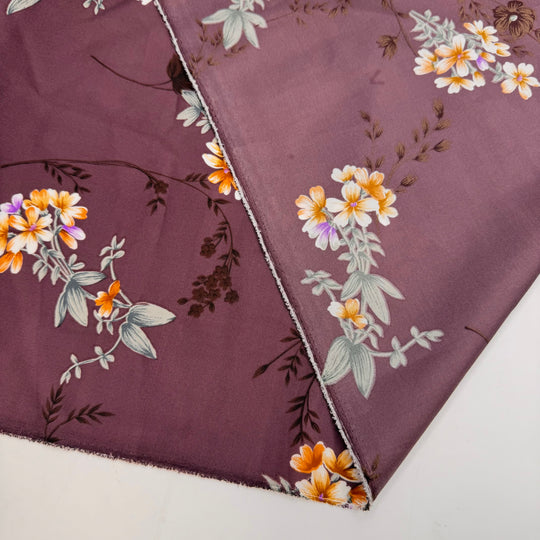 Picking The Perfect Pencil - Satin Polyester Blend Woven - Dark Pink Multi Floral - 2.7M Bundle