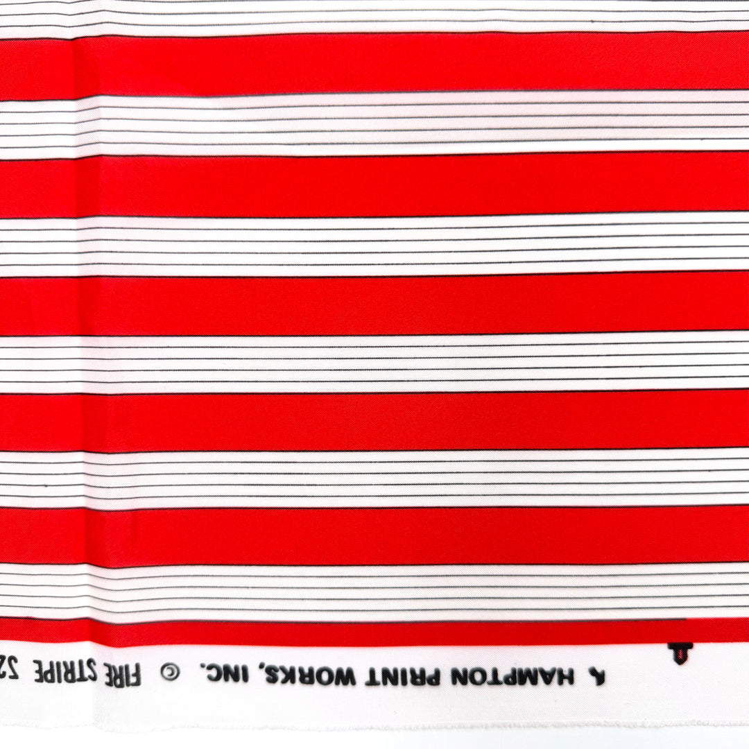 The Sun Has A Million Degrees - Polyester Blend Woven - White/Red Stripes - 1.4M Bundle