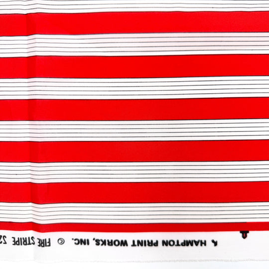 The Sun Has A Million Degrees - Polyester Blend Woven - White/Red Stripes - 1.4M Bundle