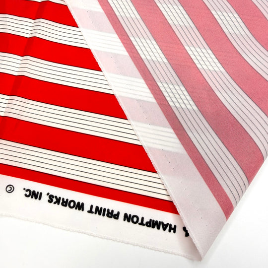 The Sun Has A Million Degrees - Polyester Blend Woven - White/Red Stripes - 1.4M Bundle