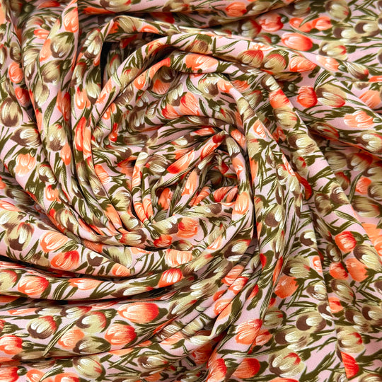 Garden Of Ideas - Polyester Blend Woven - Pink/Green Floral - 1.7M Bundle
