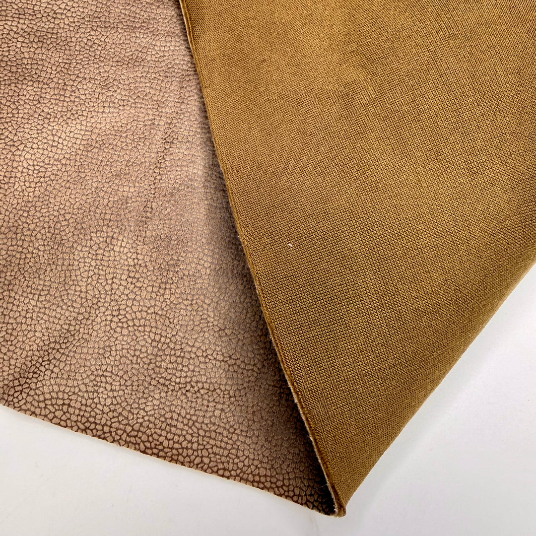 My Last First Day Of School - Faux Suede-like Double Cloth Knit Poly/Nylon  - Beige/Brown - 1.25M Bundle