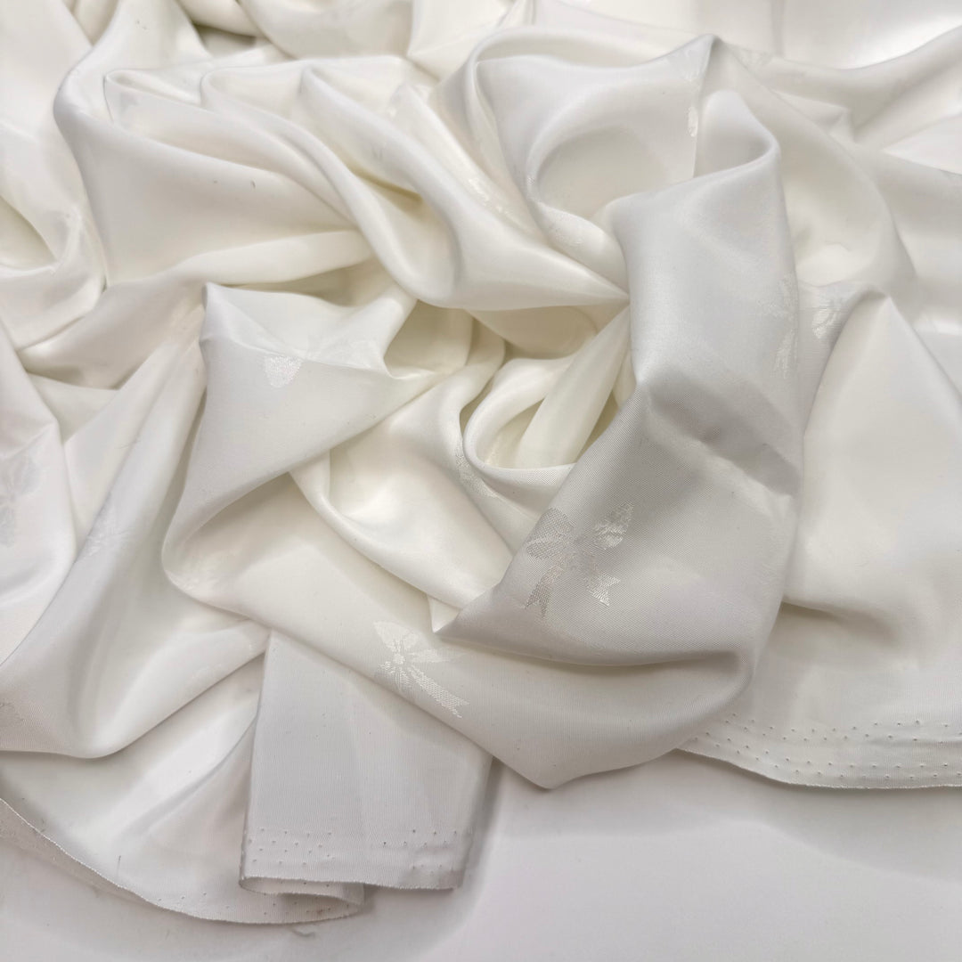 Already Planning For Prom - Polyester Blend Woven - White Bows - 2.1M Bundle