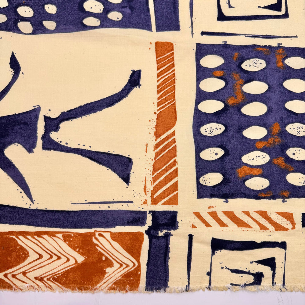 Straight As - Cotton Woven - Cream/Navy Abstract - 3M Bundle