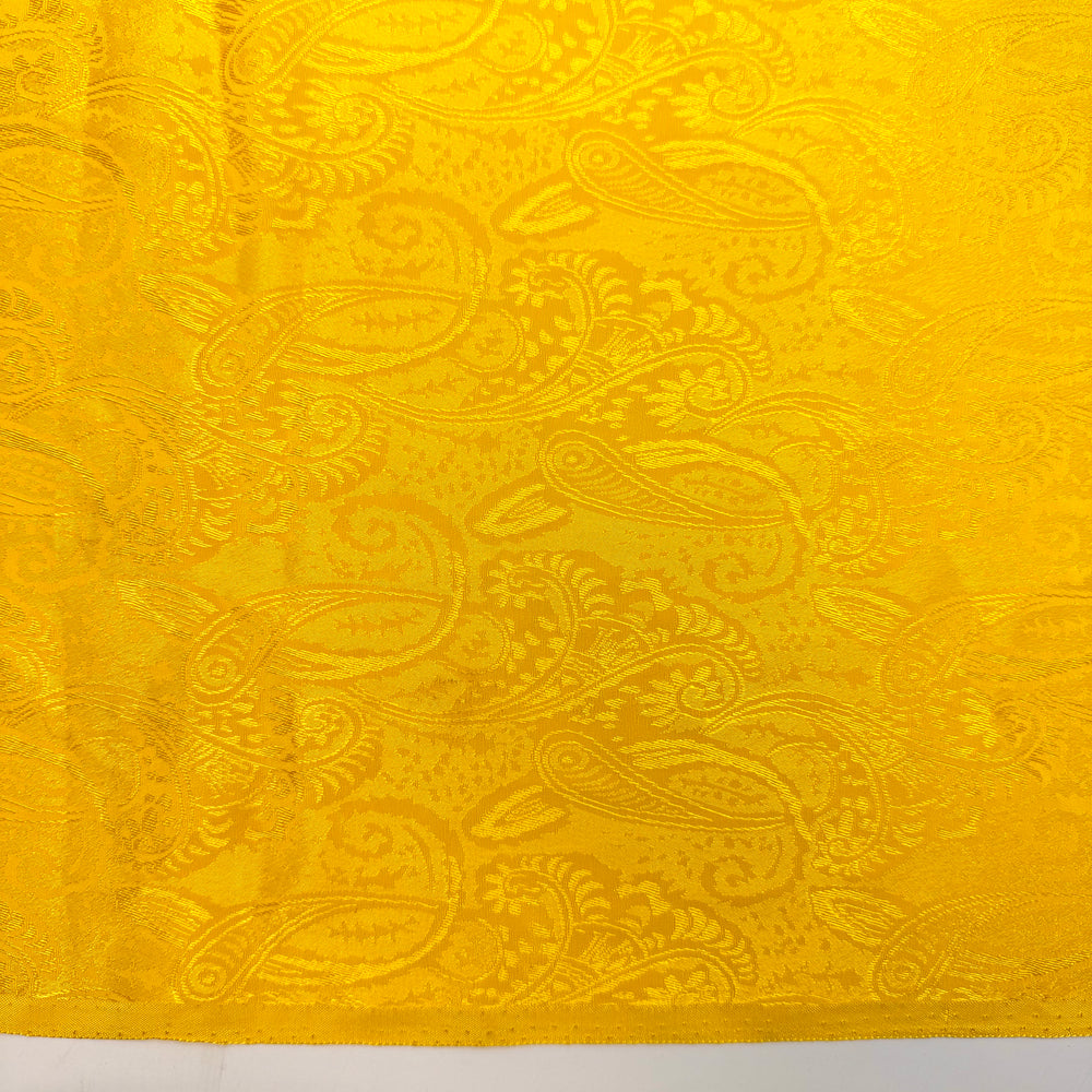 The Bus Approaches - Jacquard Polyester Blend Woven - Yellow Paisley - 1.9M Bundle