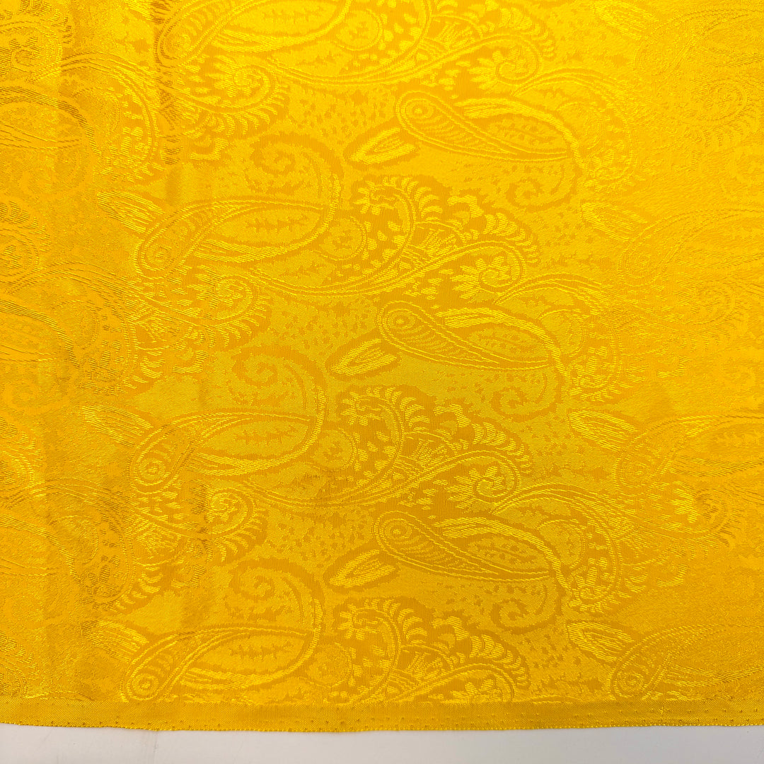 The Bus Approaches - Jacquard Polyester Blend Woven - Yellow Paisley - 1.9M Bundle