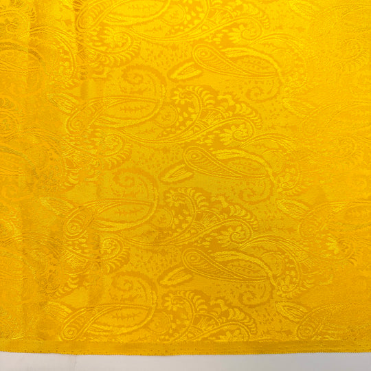 The Bus Approaches - Jacquard Polyester Blend Woven - Yellow Paisley - 1.9M Bundle
