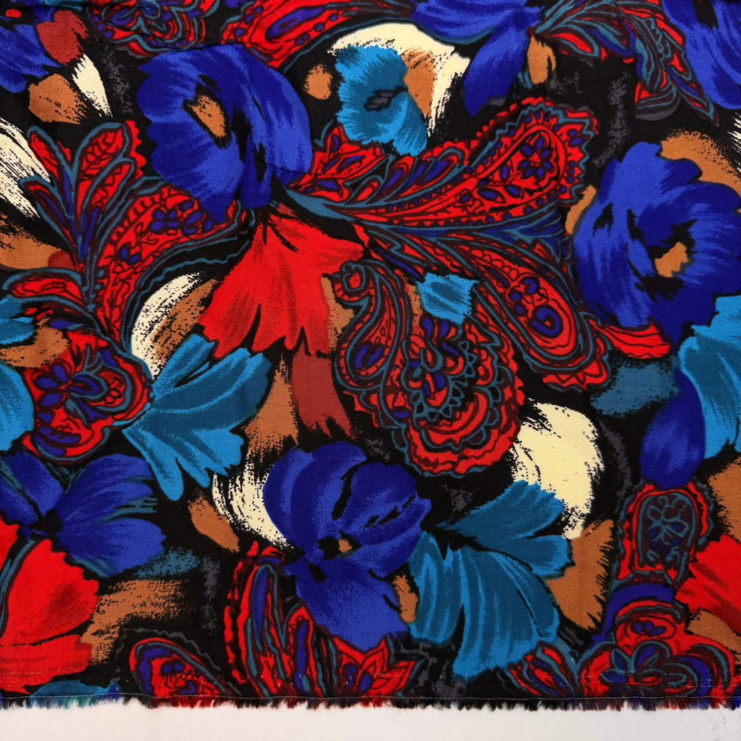 A Lesson In Patience - Cotton/Rayon Woven - Dark Blue Multi Floral - 3.4M Bundle
