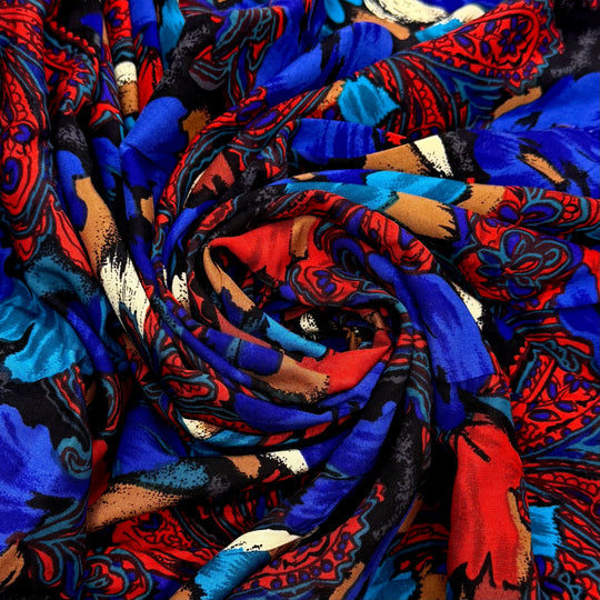 A Lesson In Patience - Cotton/Rayon Woven - Dark Blue Multi Floral - 3.4M Bundle