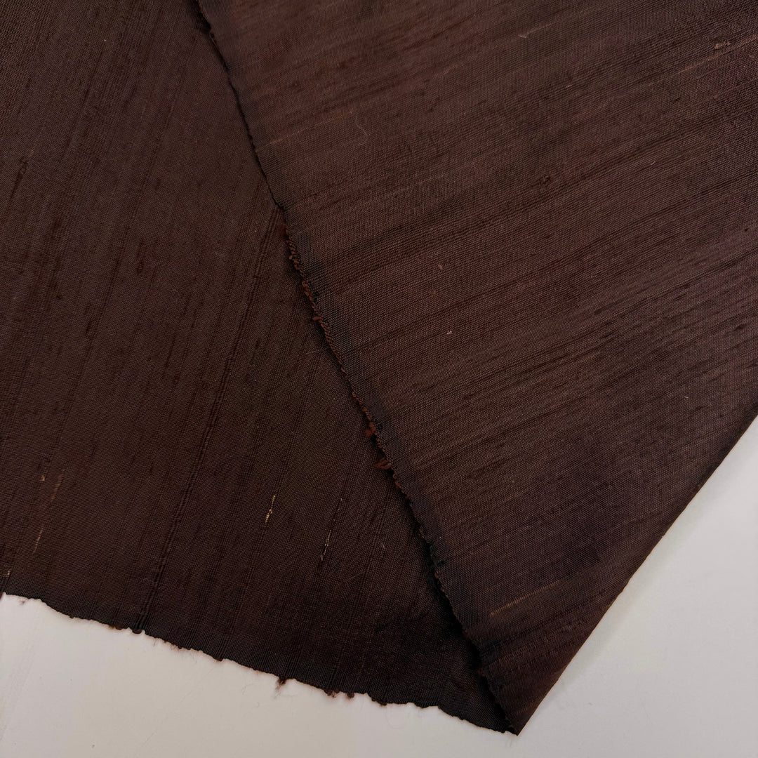 Grateful For Teachers - Slub Silk Woven - Dark Brown - 2M Bundle