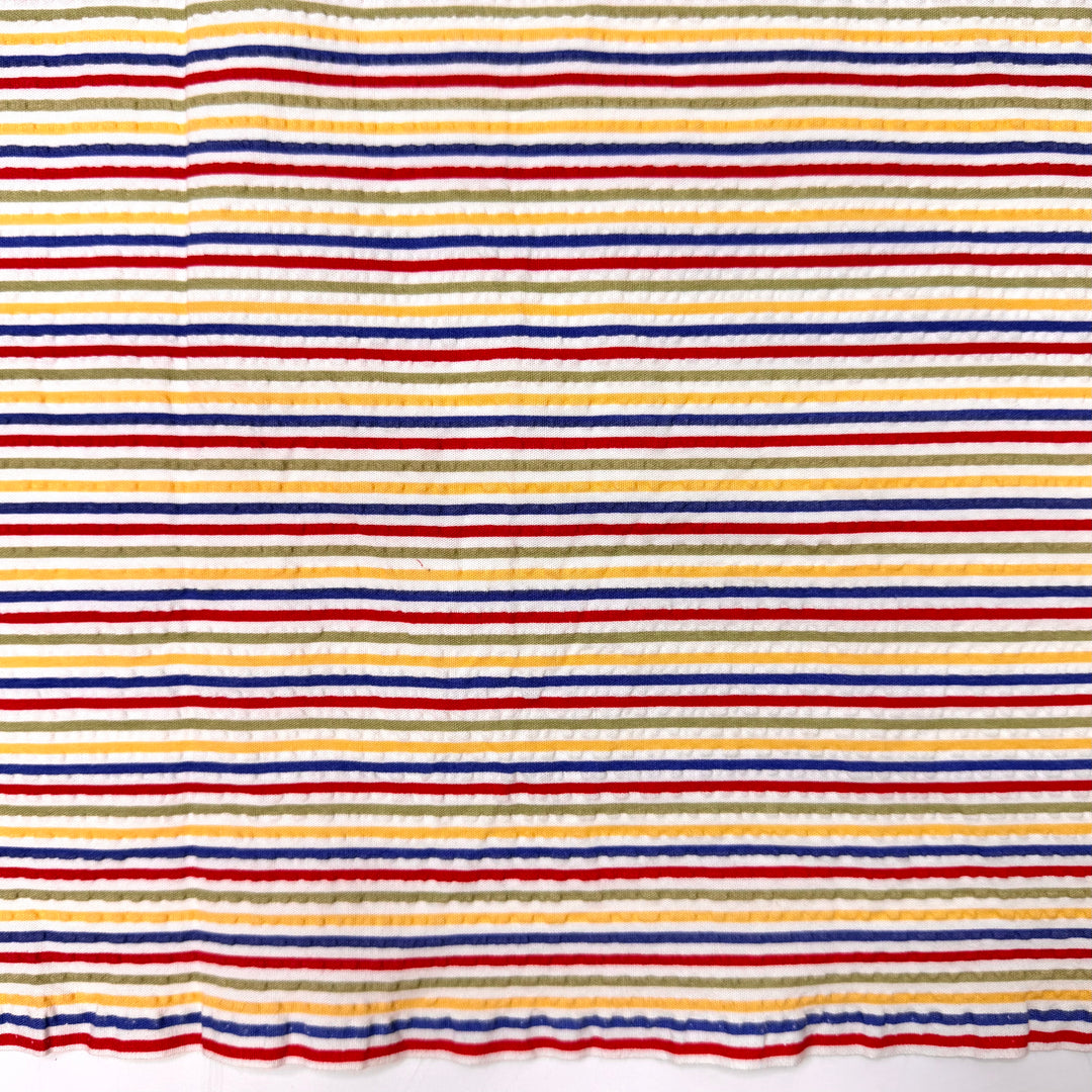 Authentically Me - Seersucker Cotton Woven - White Multi Pinstripe - 1.7M Bundle