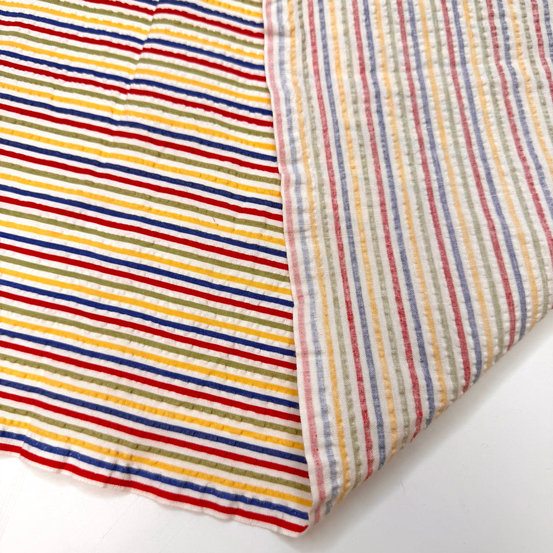 Authentically Me - Seersucker Cotton Woven - White Multi Pinstripe - 1.7M Bundle