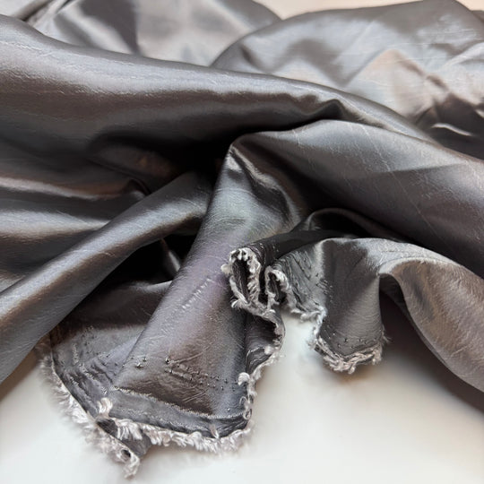 Tin Man Heart - Taffeta Poly Woven - Dark Silver - Bundles