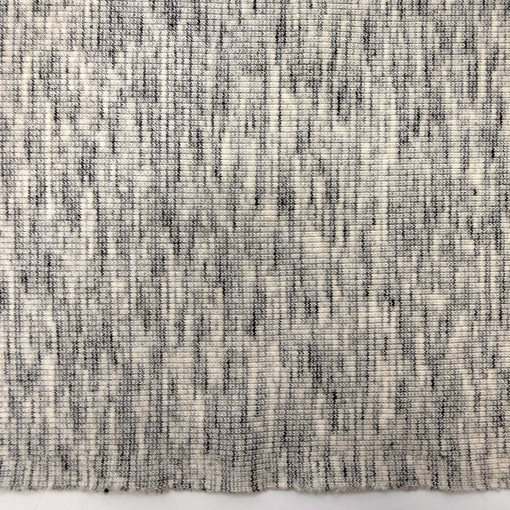 Turn Up The Hendrix - Rib Knit Cotton Blend Knit - Grey/Cream Heather - 1M Bundle