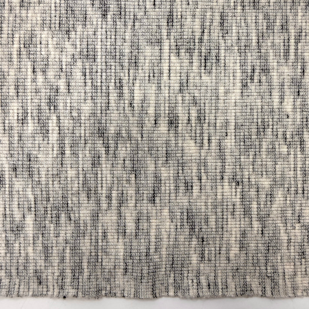 Turn Up The Hendrix - Rib Knit Cotton Blend Knit - Grey/Cream Heather - 1M Bundle