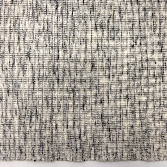 Turn Up The Hendrix - Rib Knit Cotton Blend Knit - Grey/Cream Heather - 1M Bundle