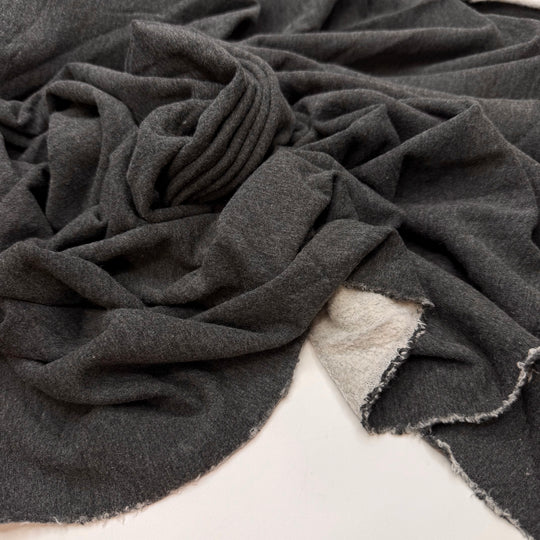 Good Vibes Only - Brushed French Terry Bamboo Blend Knit - Dark Grey - 1.65M Bundle
