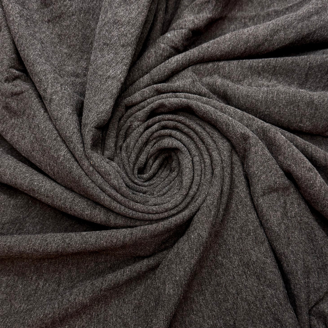 Good Vibes Only - Brushed French Terry Bamboo Blend Knit - Dark Grey - 1.65M Bundle