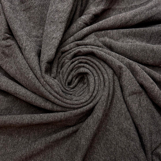 Good Vibes Only - Brushed French Terry Bamboo Blend Knit - Dark Grey - 1.65M Bundle