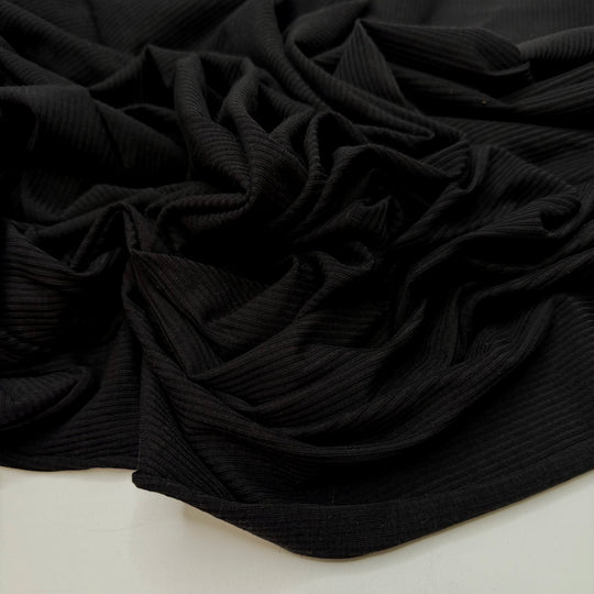 Recovery Day - Rib Knit Polyester Blend Knit - Black - 1.6M Bundle