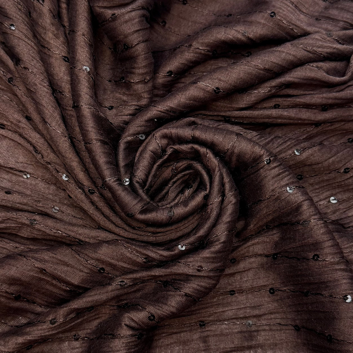 Crunchy Granola - Sequins Rib Knit Polyester Blend Knit - Dark Brown - 1.1M Bundle