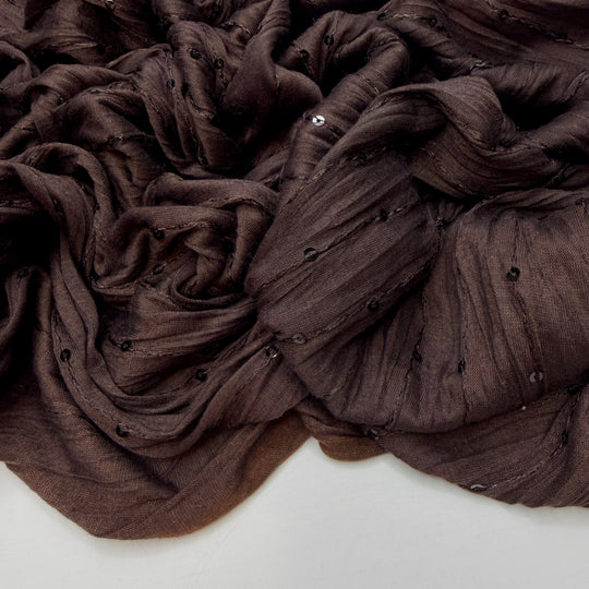 Crunchy Granola - Sequins Rib Knit Polyester Blend Knit - Dark Brown - 1.1M Bundle