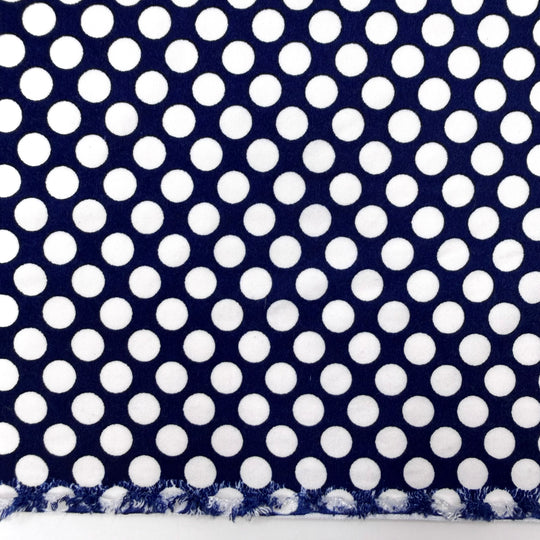 Lost In Nostalgia - Jersey Polyester Blend Knit - Navy/White Polka Dots - 1.3M Bundle