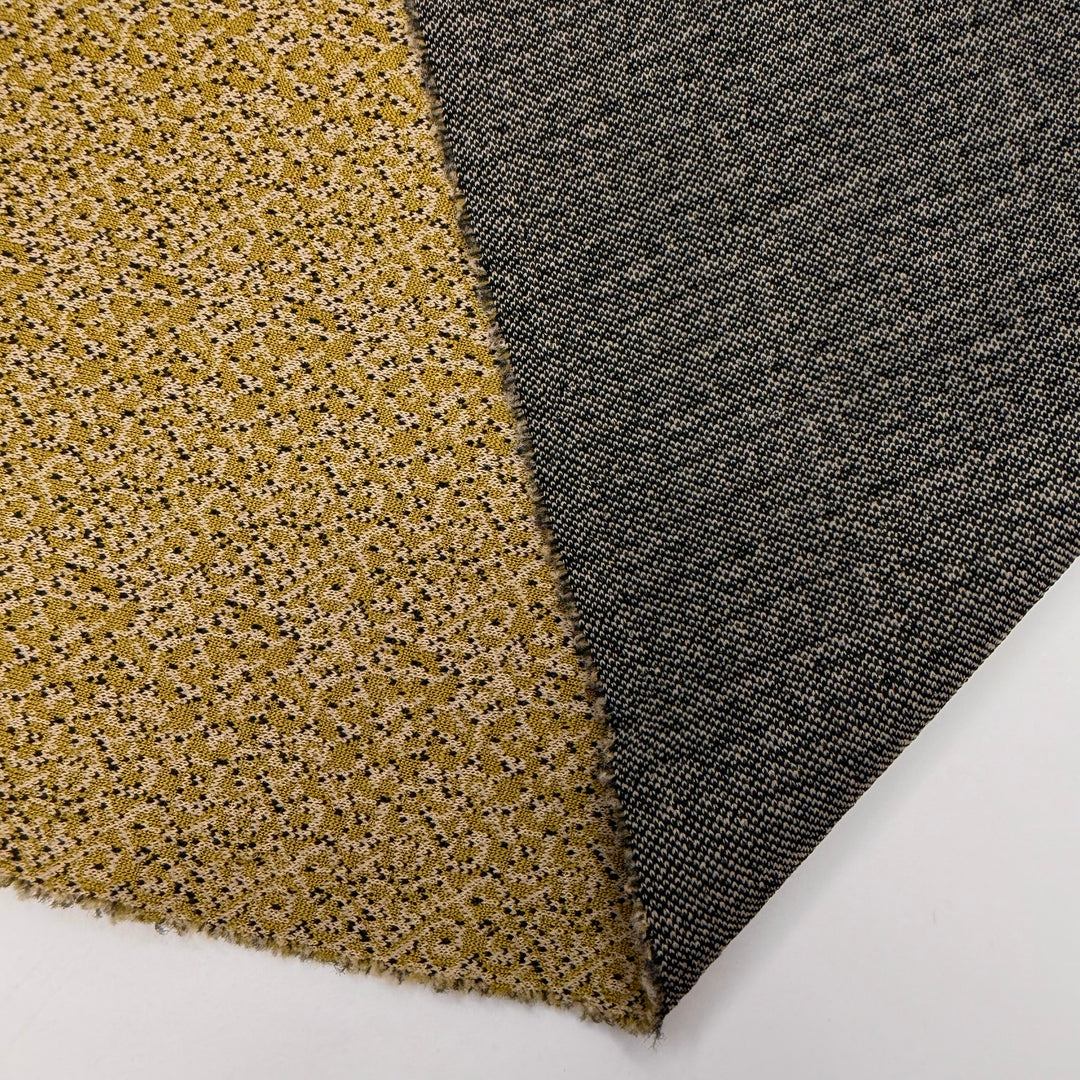 Magic Eye Puzzles - Double Cloth Knit Polyester Blend  - Grey/Green Abstract - 1.1M Bundle