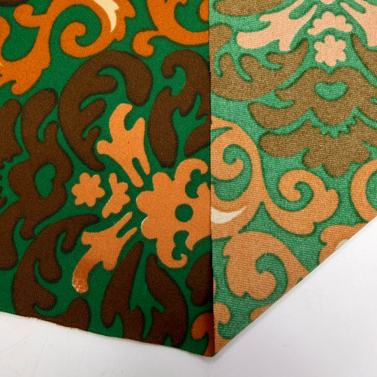 Totally Tubular - Vintage Jersey Polyester Blend Knit - Brown/Green Floral - 1.6M Bundle