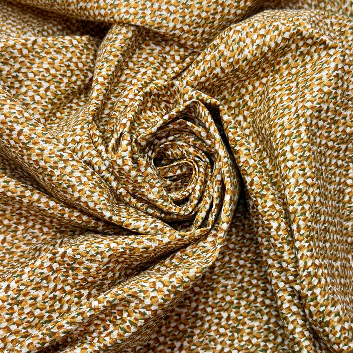 I Yam What I Yam - Vintage Cotton Woven - Beige/Green Abstract - 1M Bundle