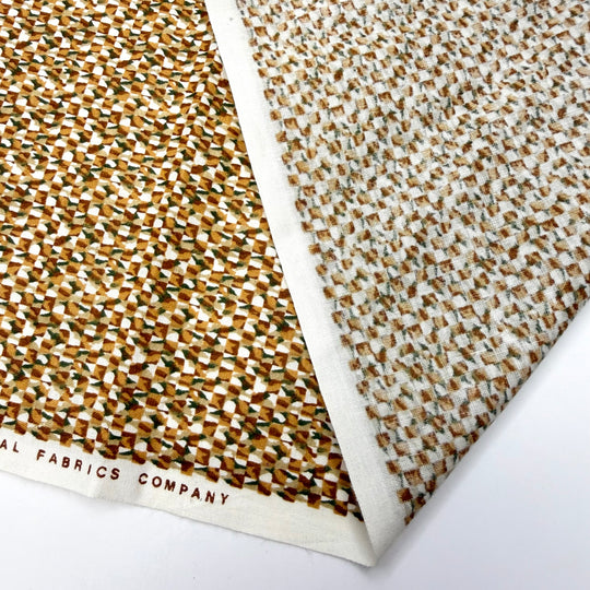 I Yam What I Yam - Vintage Cotton Woven - Beige/Green Abstract - 1M Bundle