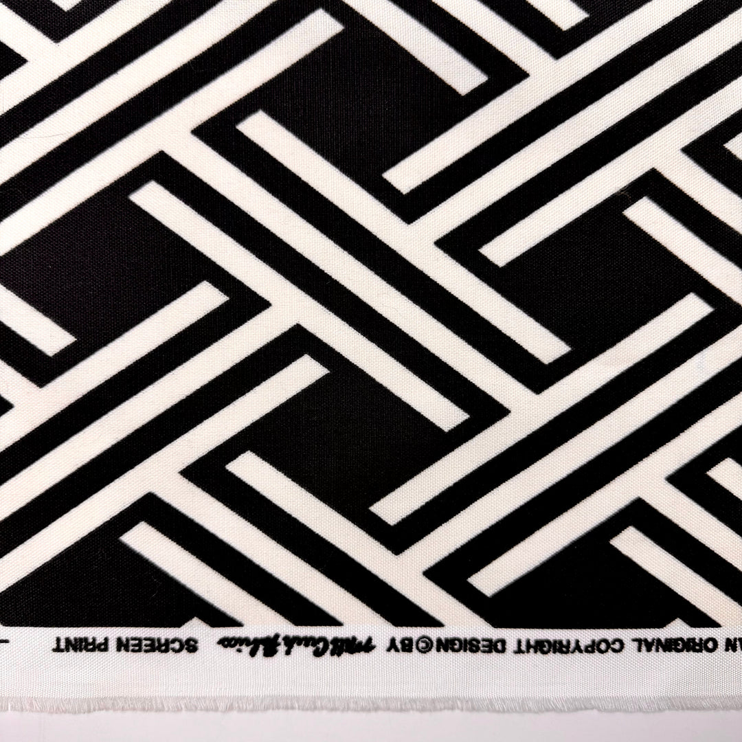 Fall You Can Eat - Screen Print Polyester Blend Woven - Black/White Geometric - 2.2M Bundle