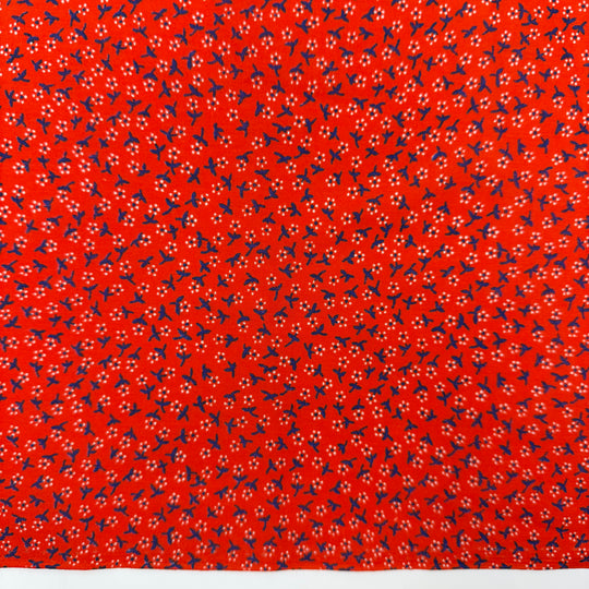 Turkey-tastic - Vintage Cotton Woven - Red/Navy Floral - 2.9M Bundle