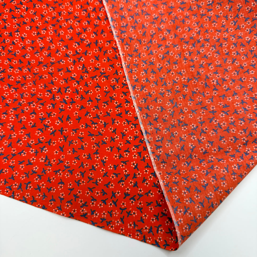 Turkey-tastic - Vintage Cotton Woven - Red/Navy Floral - 2.9M Bundle