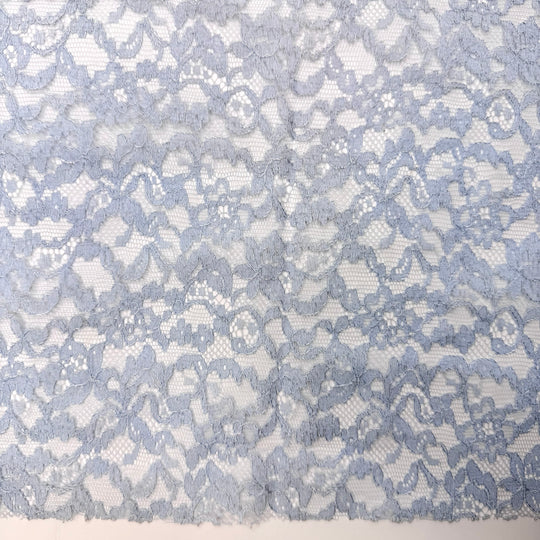 Tur-key To My Heart - Lace Polyester Blend Knit - Light Blue Floral - 1.35M Bundle