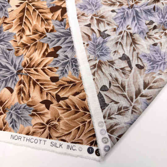 See You Tater - Cotton Woven - Beige/Grey Leaves - 2.45M Bundle